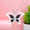 Big Butterfly Pendant Stainless Steel Necklace For Women Cute Insect  Silvery Sweater Chain Jewelry Gift