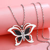 Big Butterfly Pendant Stainless Steel Necklace For Women Cute Insect  Silvery Sweater Chain Jewelry Gift