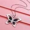 Big Butterfly Pendant Stainless Steel Necklace For Women Cute Insect  Silvery Sweater Chain Jewelry Gift