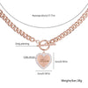 Big Chain Couple Necklace for Men Women Heart 2 pcs Love Pendant Necklace Double Color Friends Family Lovers Jewelry Gift