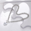 Big Chain Couple Necklace for Men Women Heart 2 pcs Love Pendant Necklace Double Color Friends Family Lovers Jewelry Gift
