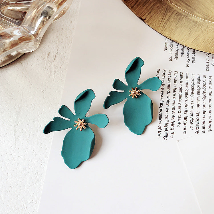 Big Flower Stud Earrings For Women Summer Fashion Accessories