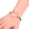 Big Hollow Heart Bracelet Gold Silver Color Crystal Heart Pendant Elastic Rope Chain Bracelets For Woman Jewelry Gifts