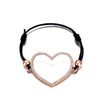 Big Hollow Heart Bracelet Gold Silver Color Crystal Heart Pendant Elastic Rope Chain Bracelets For Woman Jewelry Gifts