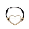 Big Hollow Heart Bracelet Gold Silver Color Crystal Heart Pendant Elastic Rope Chain Bracelets For Woman Jewelry Gifts
