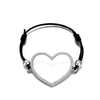 Big Hollow Heart Bracelet Gold Silver Color Crystal Heart Pendant Elastic Rope Chain Bracelets For Woman Jewelry Gifts