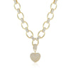 Big Link Chain Chokers Necklace for Women Gold Silver Color Heart with Bing Zircon Statement Necklaces Ketting Jewelry