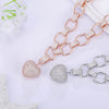 Big Link Chain Chokers Necklace for Women Gold Silver Color Heart with Bing Zircon Statement Necklaces Ketting Jewelry