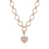 Big Link Chain Chokers Necklace for Women Gold Silver Color Heart with Bing Zircon Statement Necklaces Ketting Jewelry