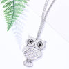 Big Owl Pendant Necklaces For Women Stainless Steel Double Layer Chain Long Necklaces Jewelry Accessory 2022 New