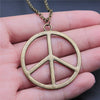 Big Peace Sign Pendant Necklace Simple Vintage Peace Symbol Pendant Necklace Metal Chain Long Chain Necklace
