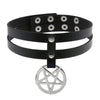 Big Pentagram Choker Goth Collar Women girls Pu Leather Necklace Party Club Cosplay Gothic Jewelry