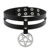 Big Pentagram Choker Goth Collar Women girls Pu Leather Necklace Party Club Cosplay Gothic Jewelry