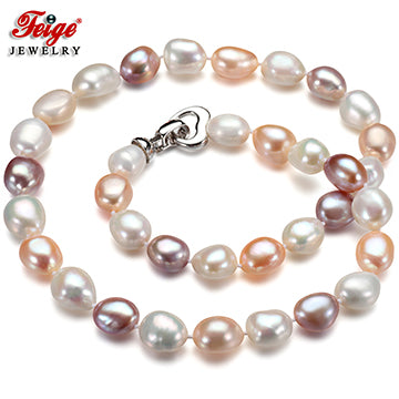 Big Real Pearl Choker Necklace Women 10-11mm Multicolor Baroque Natural Pearl necklaces High Quality colar feminino