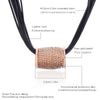 Big Rose Gold Pendants Necklace Women European Personality Leather Chain Layered Necklace Jewelry 2021 Girl Party Gifts