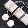 Big Round Color Choker Necklace Women Simple Black Leather Layered Chain Irregular Pendant Necklace 2019 Jewelry Gift