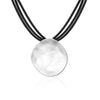 Big Round Color Choker Necklace Women Simple Black Leather Layered Chain Irregular Pendant Necklace 2019 Jewelry Gift