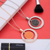 Big Round Pendant Rhinestone Crystal Necklace For Women Rose Gold Black Long Necklace Sweater Chain Statement Jewelry Gifts 2022