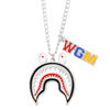 Big Shark Necklace Pendant Men Street Culture Titanium Trendy WGM letter Chain Necklace Man Rapper Jewelry Gifts