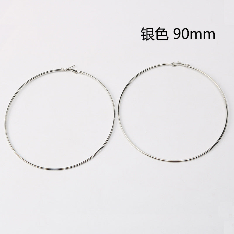 Big Size 90mm 100mm Hoop Earrings for Women Classice Round Silver Gold Circle Women Jewelry Accessory Punk Brincos Pendientes