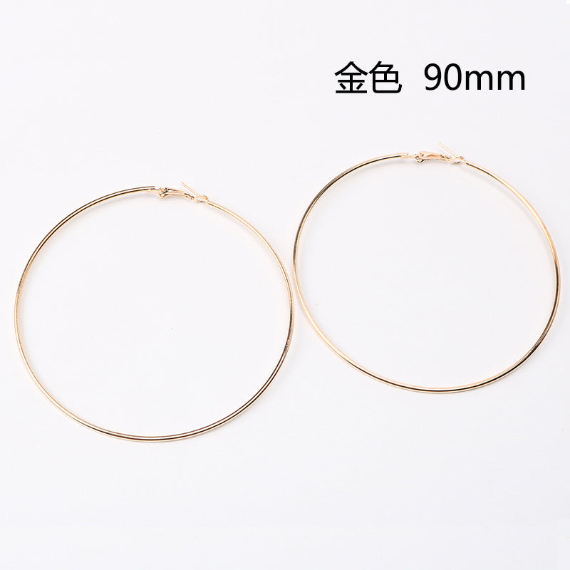 Big Size 90mm 100mm Hoop Earrings for Women Classice Round Silver Gold Circle Women Jewelry Accessory Punk Brincos Pendientes