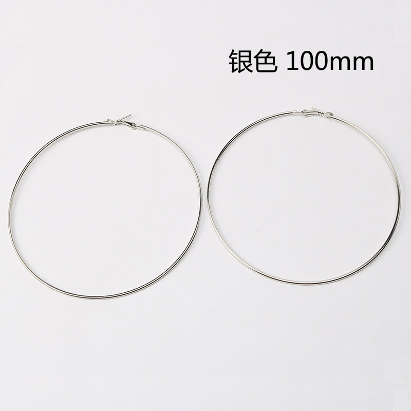 Big Size 90mm 100mm Hoop Earrings for Women Classice Round Silver Gold Circle Women Jewelry Accessory Punk Brincos Pendientes