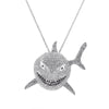 Big Size AAA Zircon Shark Pendant Necklace For Men Hip Hop Bling Jewelry With Chain  Jewelry