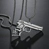 Big Skull Gun Necklace Long Handmade Pendant Necklace Women Men Jewelry Gift