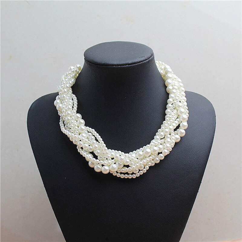 Big Statement Handmade Pearls Beads Necklace Women Bohemian Multi-layer Beaded Vintage Long Necklaces Layers Jewelry