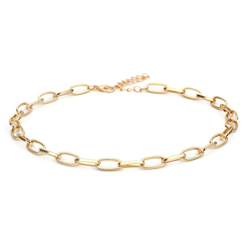 Big Thick Chain Punk Necklace For Women Men Hip Hop 2021 Minimalist Goth Jewelry Unisex Gifts Asymmetry Necklace