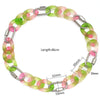 Big Wide Green Pink Colorful Acrylic Cuban Chain Choker Necklace for Women Stainless Steel Carabiner Climbing Lock Party Jewelry