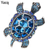 Big turtle stretch ring antique gold silver color W crystal silk scarf jewelry gifts for for women girls