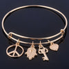 Bijoux KC gold color bracelets with Alloy Charms adjustable expandable wire Bracelets Bangles Trendy Charms XY160177