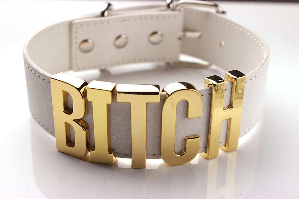 Bitch Choker Women Black Choker Necklace Best Bitch Necklace 3D Word Collar Sexy Choker