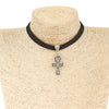 Black 10mm Flat Faux Suede Cord Egypt Ankh Cross Charm Choker 13 Inches Necklace Wiccan Pagan Gothic Jewelry