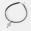 Black 10mm Flat Faux Suede Cord Egypt Ankh Cross Charm Choker 13 Inches Necklace Wiccan Pagan Gothic Jewelry