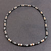 Black 6mm Stones Bead with Hematite spacer beads Surfer Necklace for men tribal jewelry