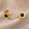 Black Acrylic Roman Numer Earrings for Women Stainless Steel Gold Color Earrings Romantic Couple Wedding Jewerly Christmas Gifts