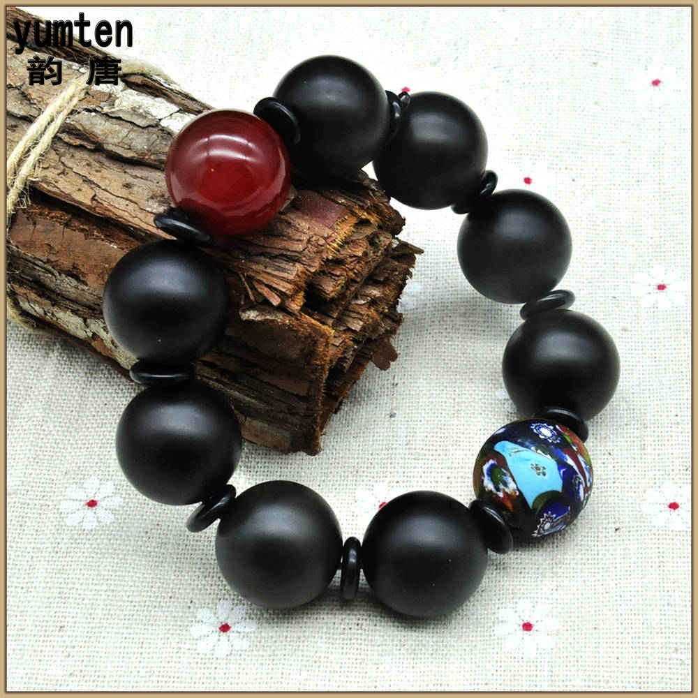 Black Agate Beads Red Agate Long Stone And Crystal Jewellery Erkek Bileklik Boncuk Beads Colorful Bracelet Natural Stone Barrel