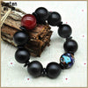 Black Agate Beads Red Agate Long Stone And Crystal Jewellery Erkek Bileklik Boncuk Beads Colorful Bracelet Natural Stone Barrel