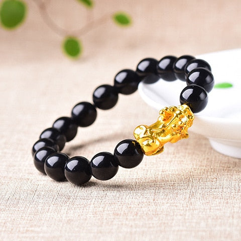 Black Agate Black Yao Bracelet Male Ma'am Lovers Hand String Recruit Wealth Safety Black Snow Crystal New Product 12mm