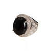 Black Agate Ring Gemstone Natural Turkish 925 Sterling Silver for Men Rings Jewelry Wedding Rings Genuine Luxury Generous MEDBOO
