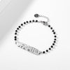 Black Bead Chain Bracelets Rose Gold Silverly Crystal Heart AMORE/FAMILY LettersTrendy Bracelet For Woman Jewelry Gifts