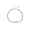 Black Bead Chain Bracelets Rose Gold Silverly Crystal Heart AMORE/FAMILY LettersTrendy Bracelet For Woman Jewelry Gifts