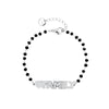 Black Bead Chain Bracelets Rose Gold Silverly Crystal Heart AMORE/FAMILY LettersTrendy Bracelet For Woman Jewelry Gifts