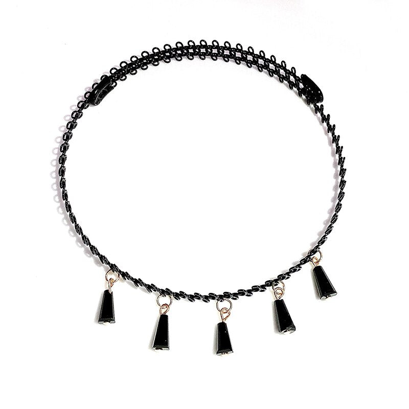 Black Beads Vintage Chokers For Women French Romantic Clavicle Chain Party Gift Simple Tassel Necklaces Prom Accessories