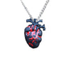 Black Bloody Red Anatomical Heart Pendant Necklace Love Horror Alterantive Gothic Anatomy black Heart necklace