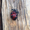 Black Bloody Red Anatomical Heart Pendant Necklace Love Horror Alterantive Gothic Anatomy black Heart necklace
