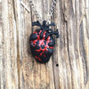 Black Bloody Red Anatomical Heart Pendant Necklace Love Horror Alterantive Gothic Anatomy black Heart necklace