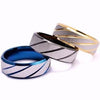 Black Blue Gold Twill Ring Titanium Band Brushed Wedding Stainless Steel Solid Ring Men Women 316L Stainless Steel Rings